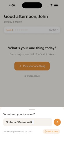 Just Today: Focus on One Thing screenshot