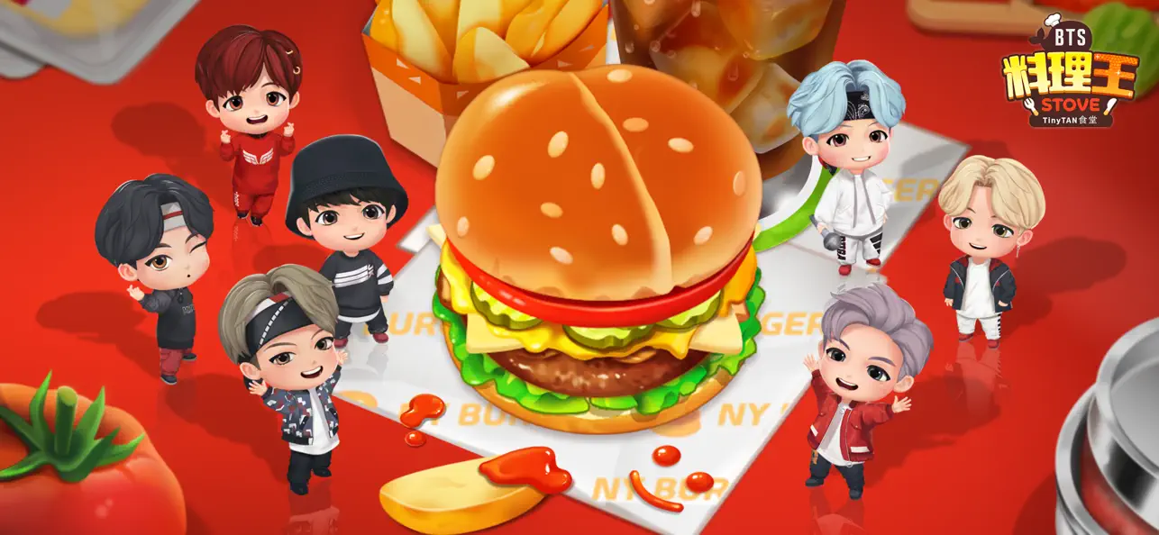 BTS Cooking On STOVE: TinyTAN iOS Mod IPA screenshot 1 - iOS game interface