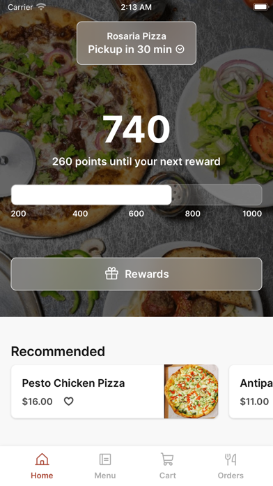 Rosaria Pizza Screenshot