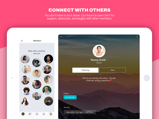 TLC: Sobriety Support iPad screenshot 2 - Social Networking app
