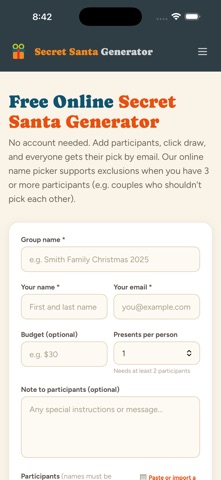 SecretSantaGenerator.com Screenshot 4 of 4