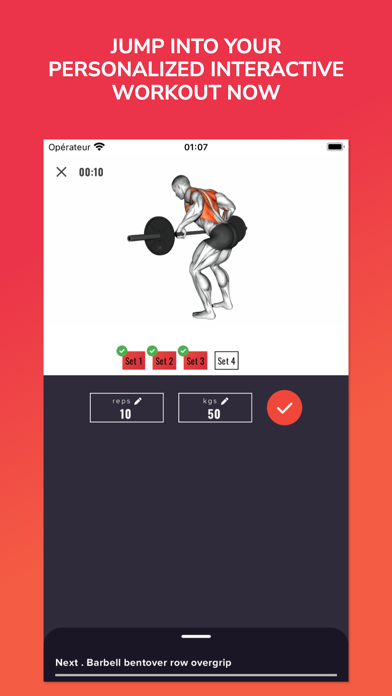PerfTrain Tracker Gym Log Screenshot