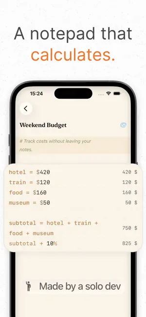 Nute Pad: Notepad Calculator screenshot 1