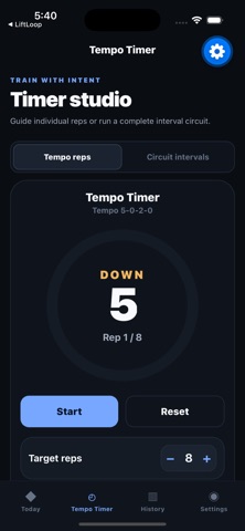 LiftLoop Workout Tracker iPhone screenshot