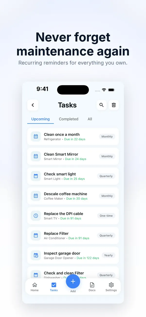 Screenshot #2 pour Upkeep Home App