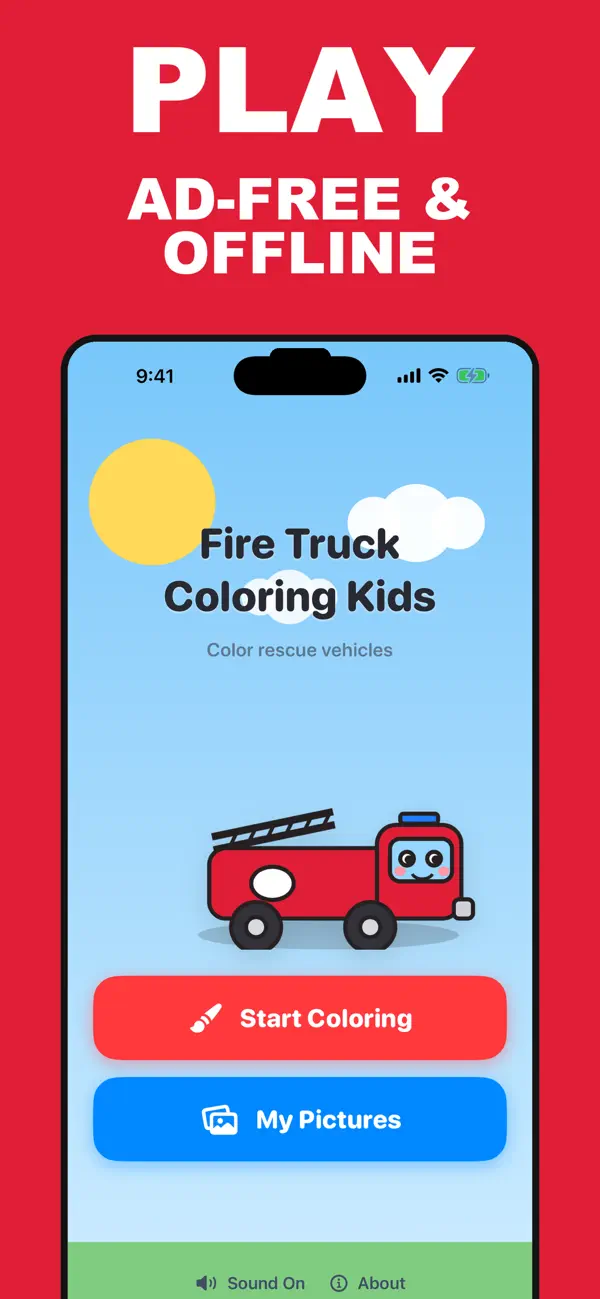 Screenshot #1 pour Fire Truck Coloring Kids
