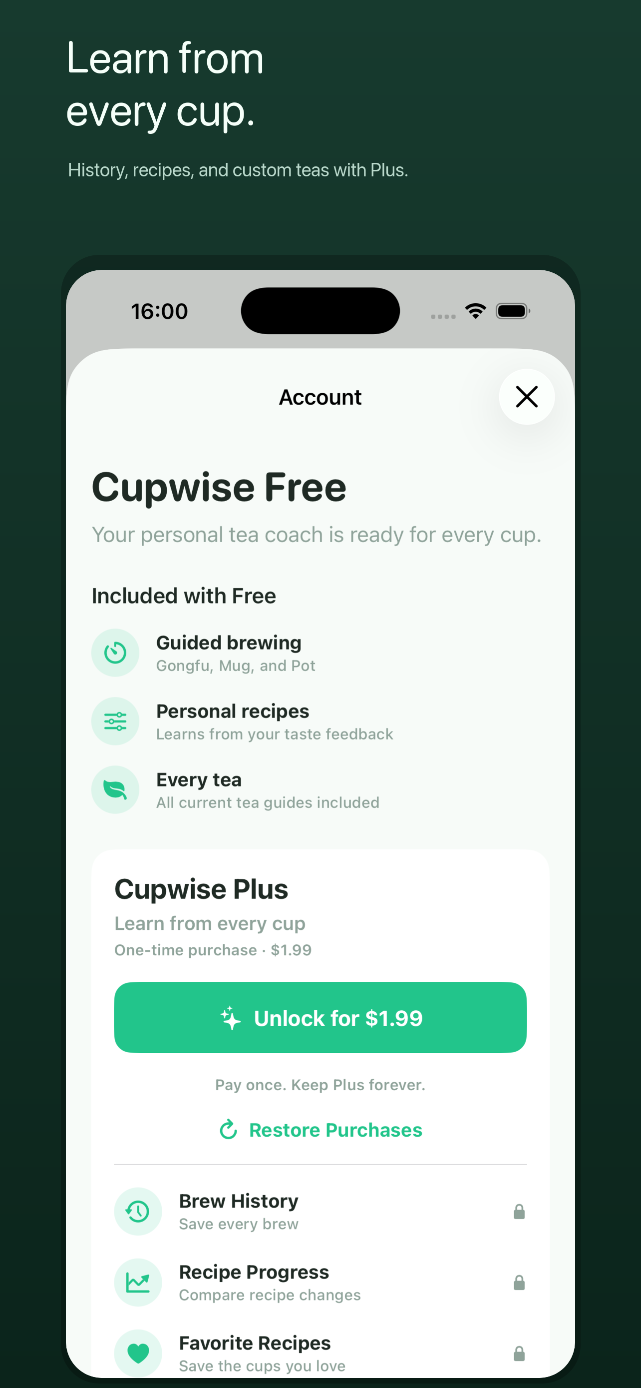 Cupwise: Personal Tea Coach screenshot 4