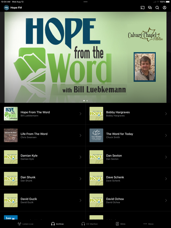 Hope FM iPad screenshot 2 - Education app