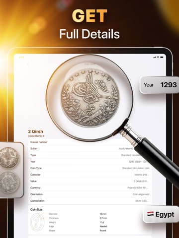 Coin Identifier & Scanner App iPad screenshot