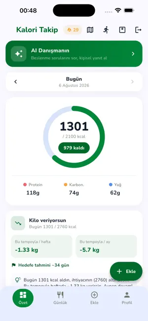 Kalori Takip - Diyet Asistanı screenshot 1