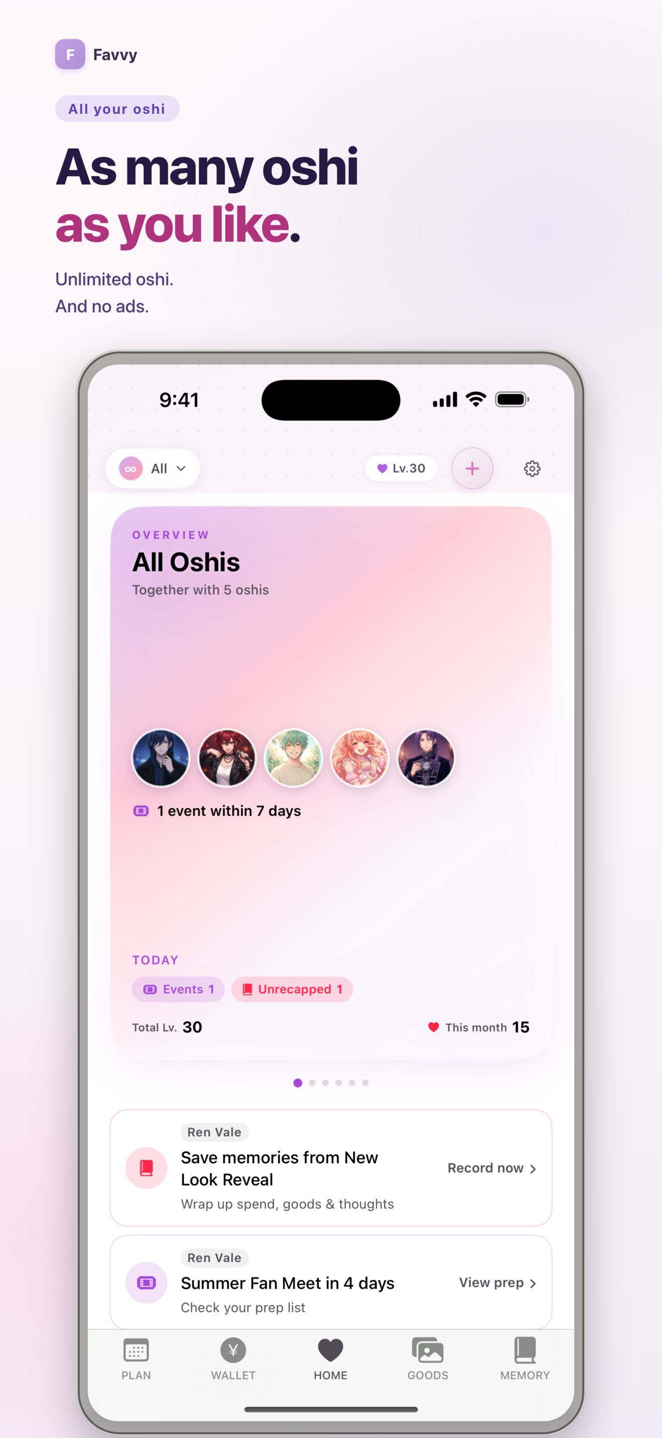 Favvy: Fan Life Tracker screenshot 4