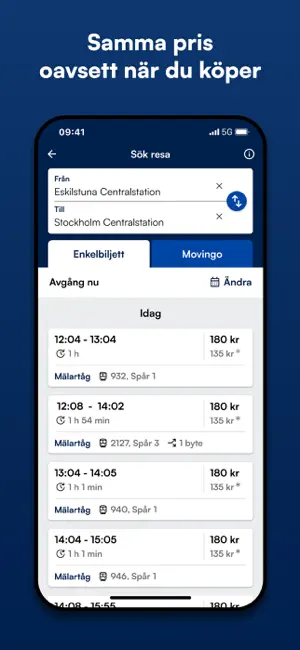 Mälardalstrafik iPhone screenshot 3
