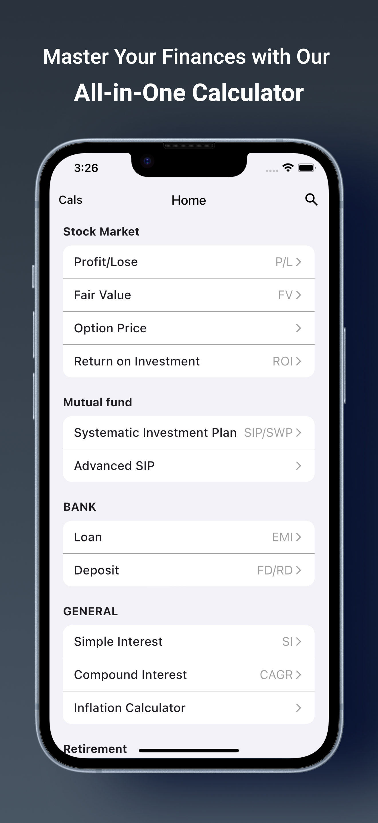 Financial Calculator EMI, SIP