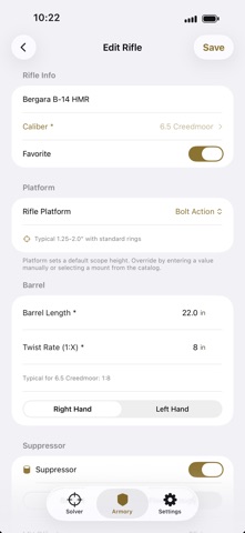 Gadsden Ballistic Calculator iPhone screenshot