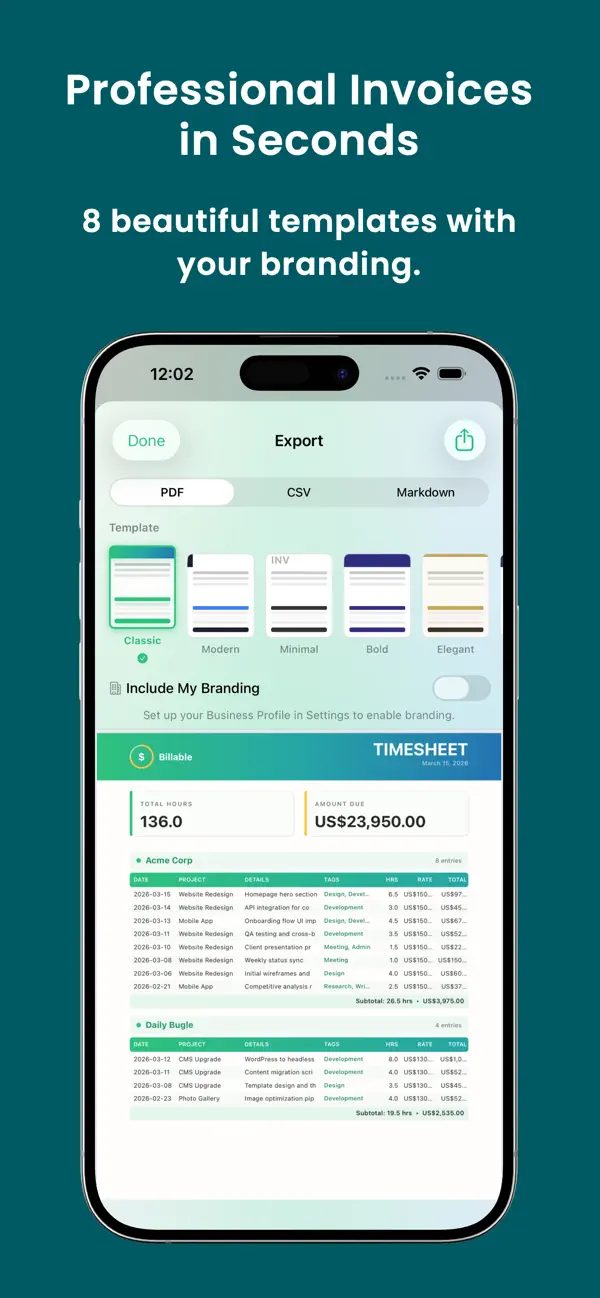 Screenshot #3 pour Billable AI: Time & Invoices