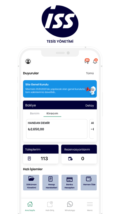 ISS Tesis Yönetimi Screenshot