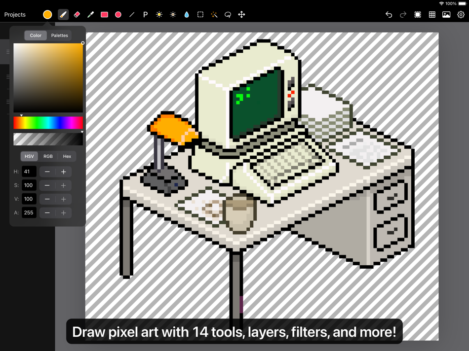 #1. Pixen - pixel art editor (iOS) Podle: Furnace Creek Software LLC