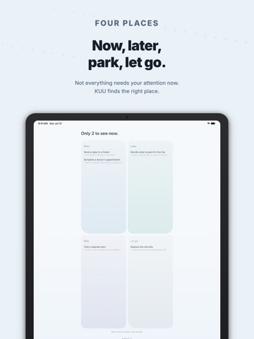 KUU: Brain Dump for Busy Minds iPad screenshot