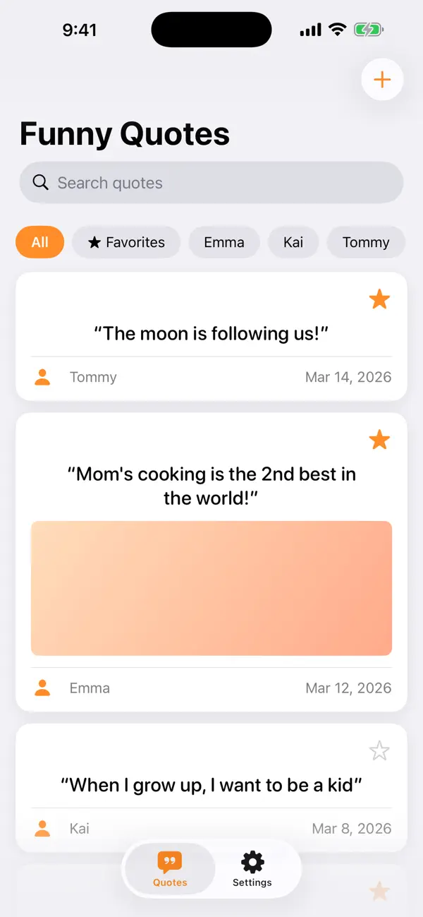 Screenshot #1 pour Kids Funny Quotes Diary
