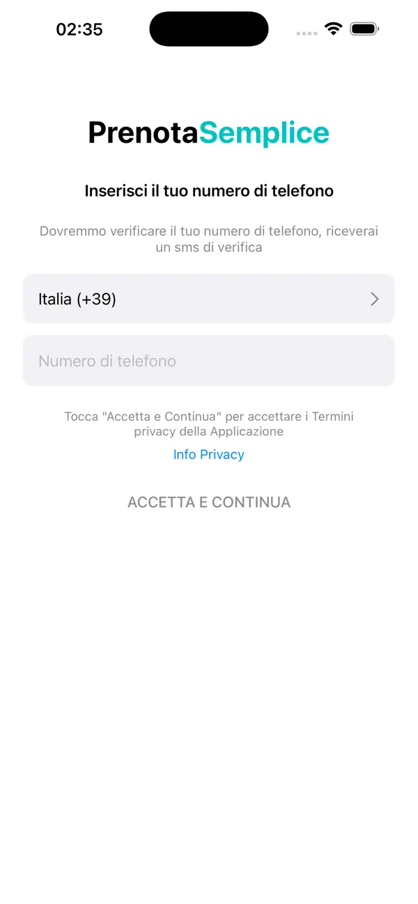 Screenshot #1 pour PrenotaSemplice