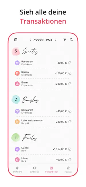 Ausgaben Budget Planner Fleur iPhone screenshot 5