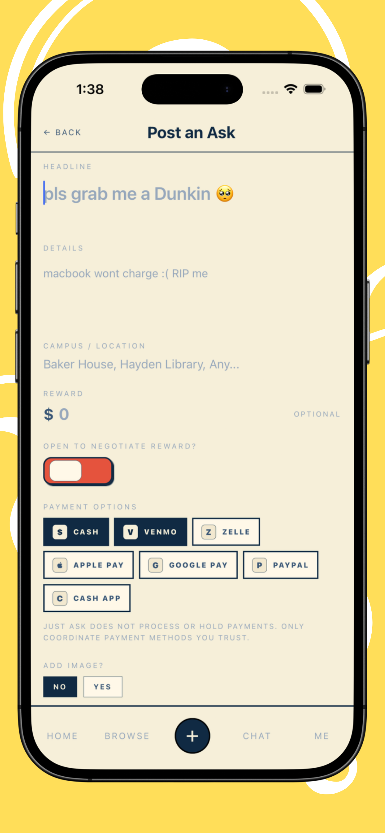 JustAsk - College Favors