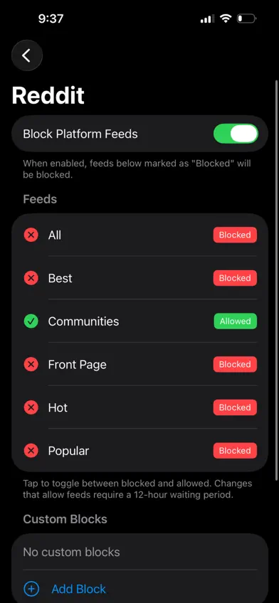 Scrolless Feed Blocker screenshot 2