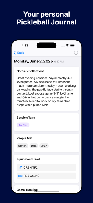 Pickleball Journal+ Screenshot 1 of 8