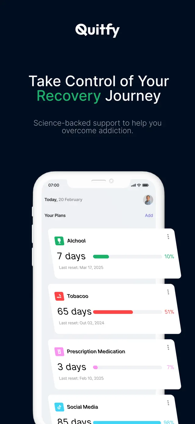 Quitfy Recovery Journey Screen