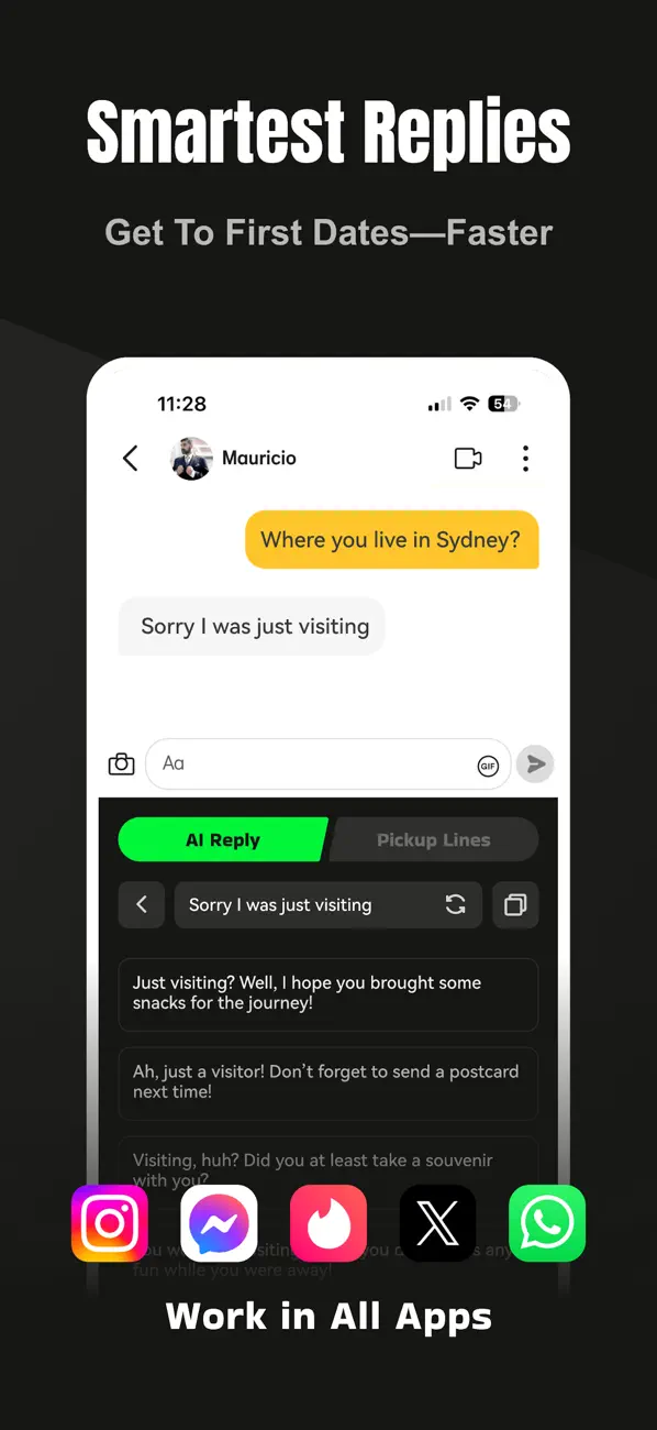 Screenshot #1 pour AiKey - Rizz, AI Chat Keyboard