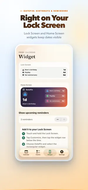 DatePin: Birthdays & Reminders screenshot 4
