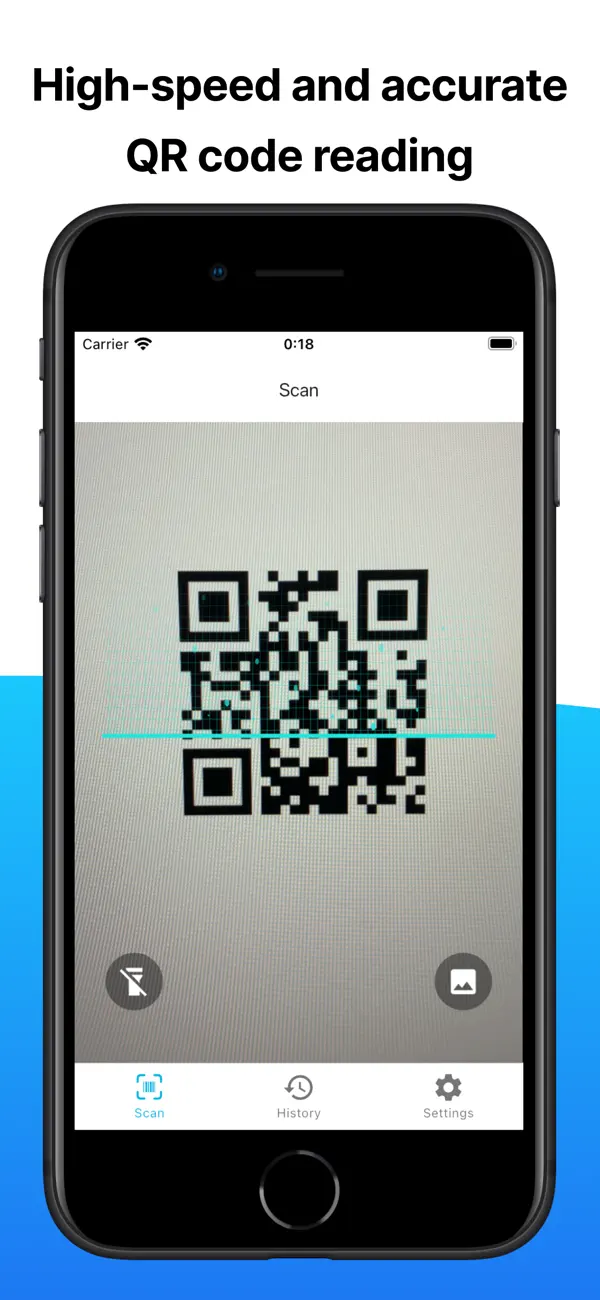#1. QR Code Reader barcode Reader (iOS) De: Shufu Lin