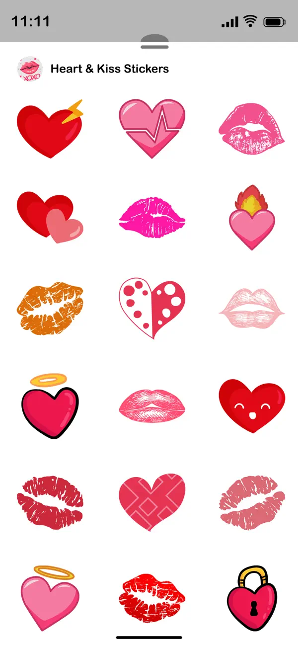 Screenshot #2 pour Heart and Kiss Stickers