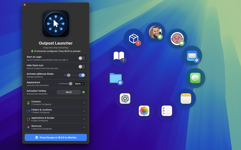 #1. Outpost Launcher (macOS) 由: Eric Mann