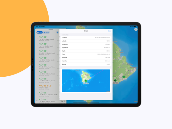QuakeSense - Earthquake Alerts iPad screenshot 3 - Weather app