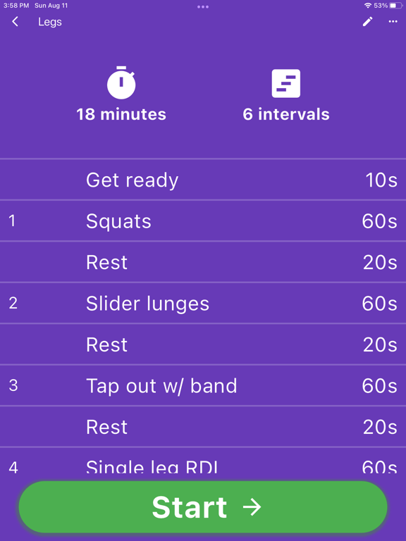 OpenHIIT iPad screenshot 2 - Health & Fitness app
