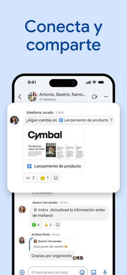 Captura de pantalla de Google Chat en iPhone 6