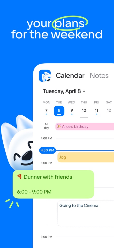Mail: Email, Cloud, Calendar - 週末プランを整理