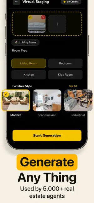 Listing Showcase: AI Staging iPhone screenshot 2