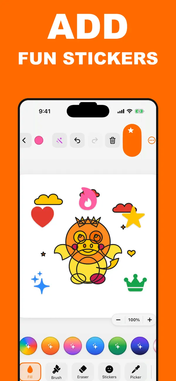 Screenshot #1 pour Dragon Coloring Book Kids