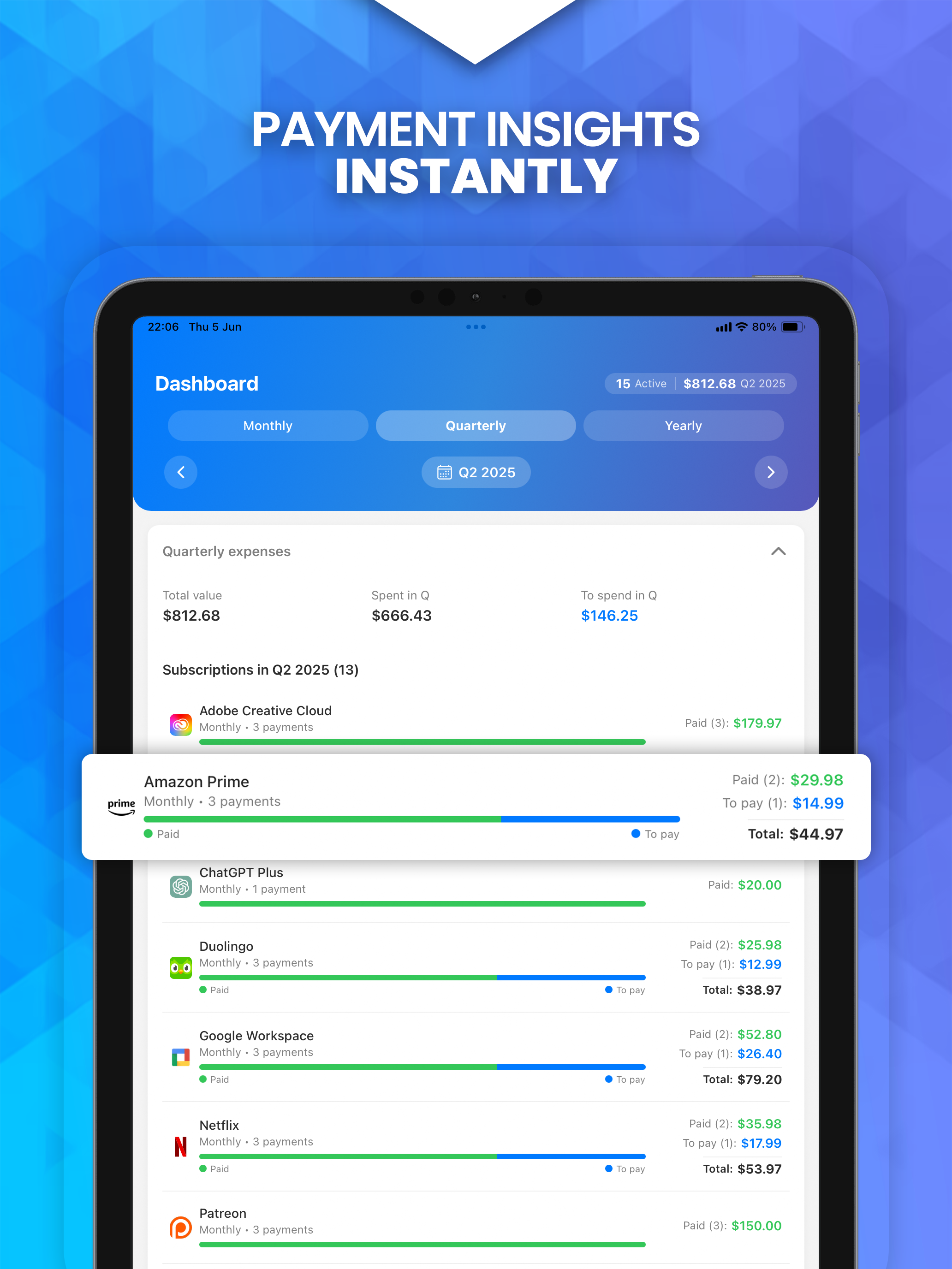 Subber - Manage your expenses