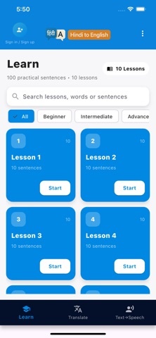 Hindi - English Learn iPhone screenshot