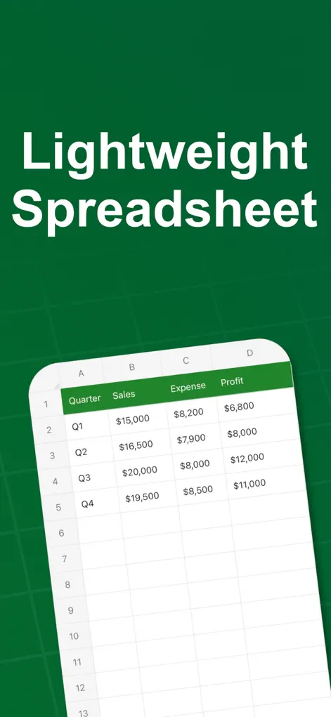 Simple Spreadsheet:view & edit - Utilities App | MWM