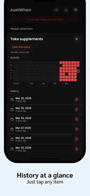 JustWhen: calm task tracker screenshot 3
