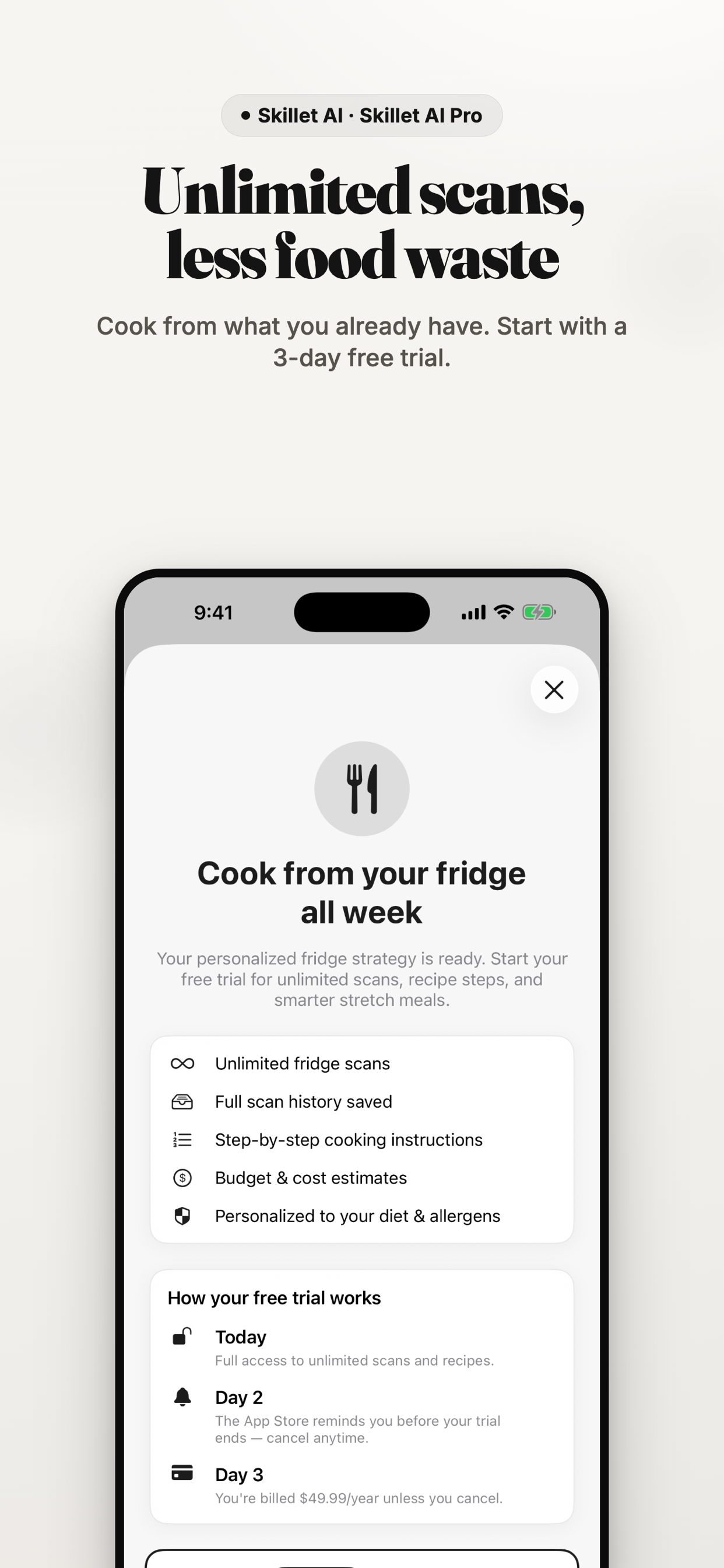 Skillet AI: Scan Fridge & Cook screenshot 5