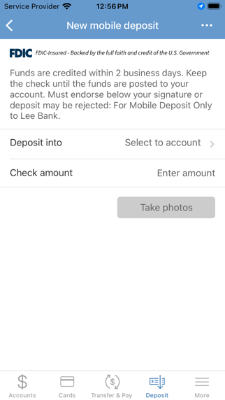 Lee Bank Mobile Banking Screenshot