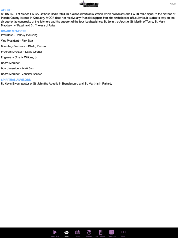 Meade County Catholic Radio iPad screenshot 2 - Music app