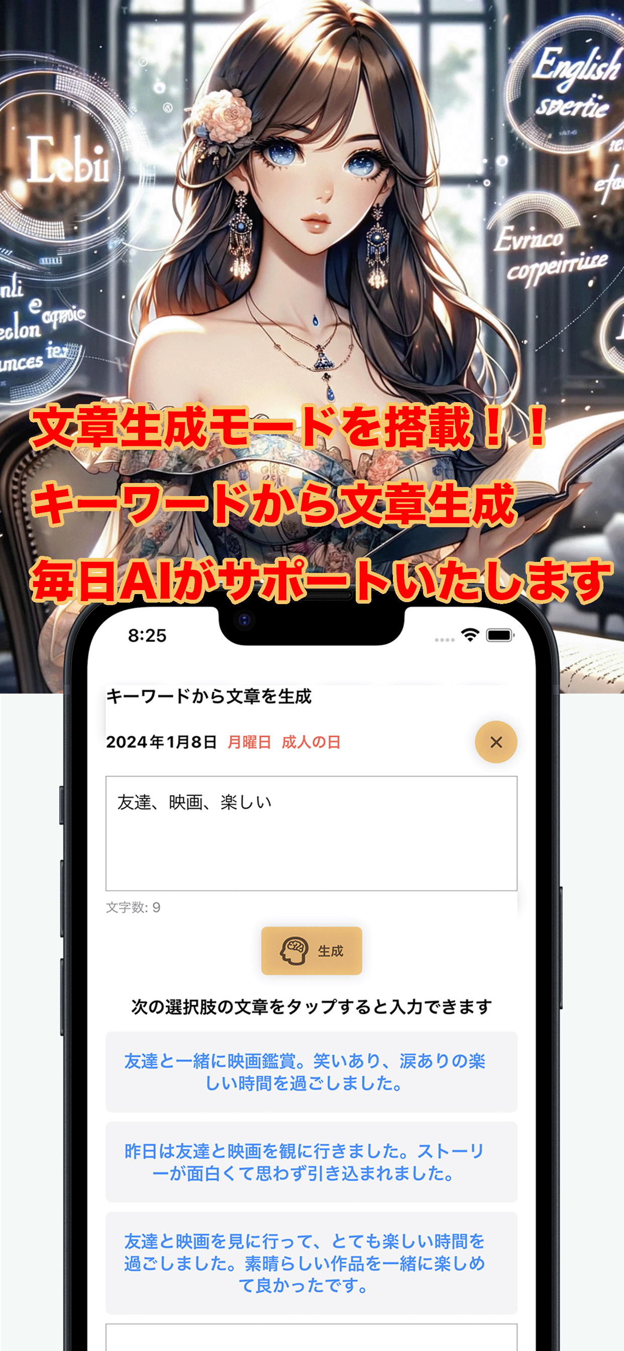 AI日記帳（多言語対応）毎日外国語で日記を書こう！