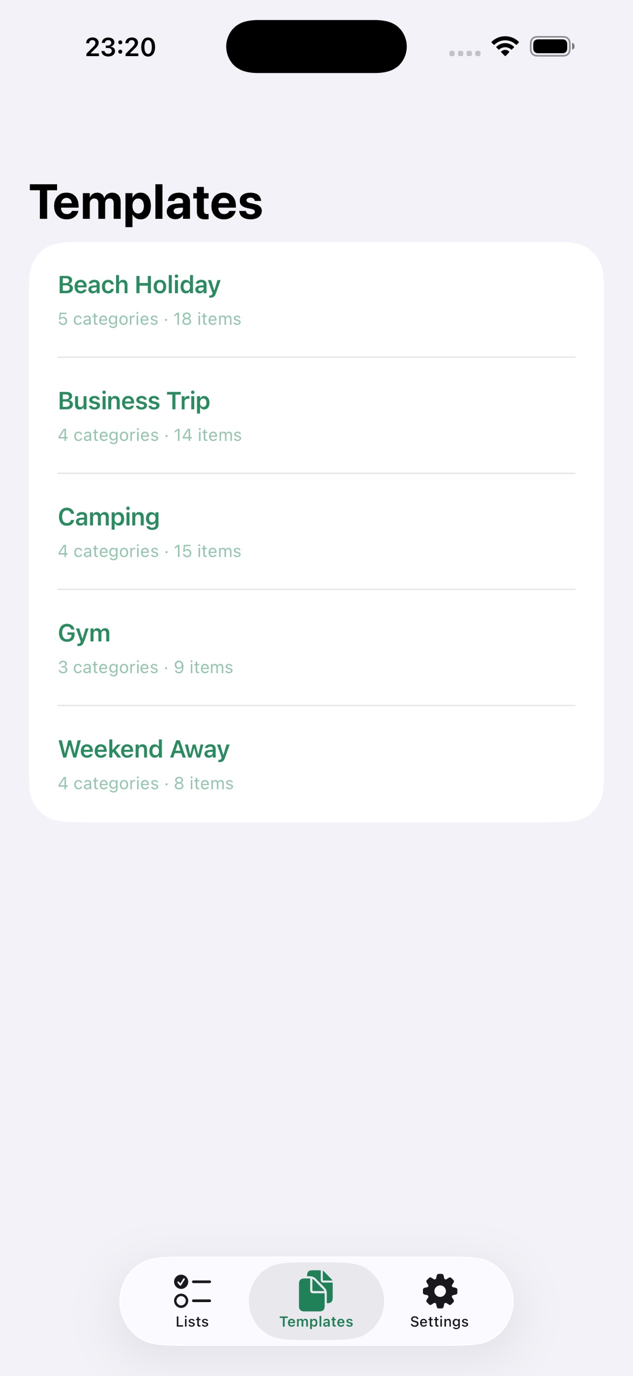 Screenshot 1 of PackReady: Travel Checklist