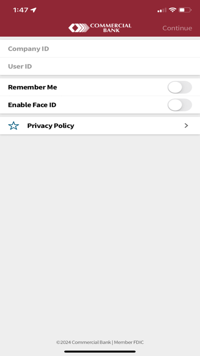 Commercial Bank Business - MI Screenshot